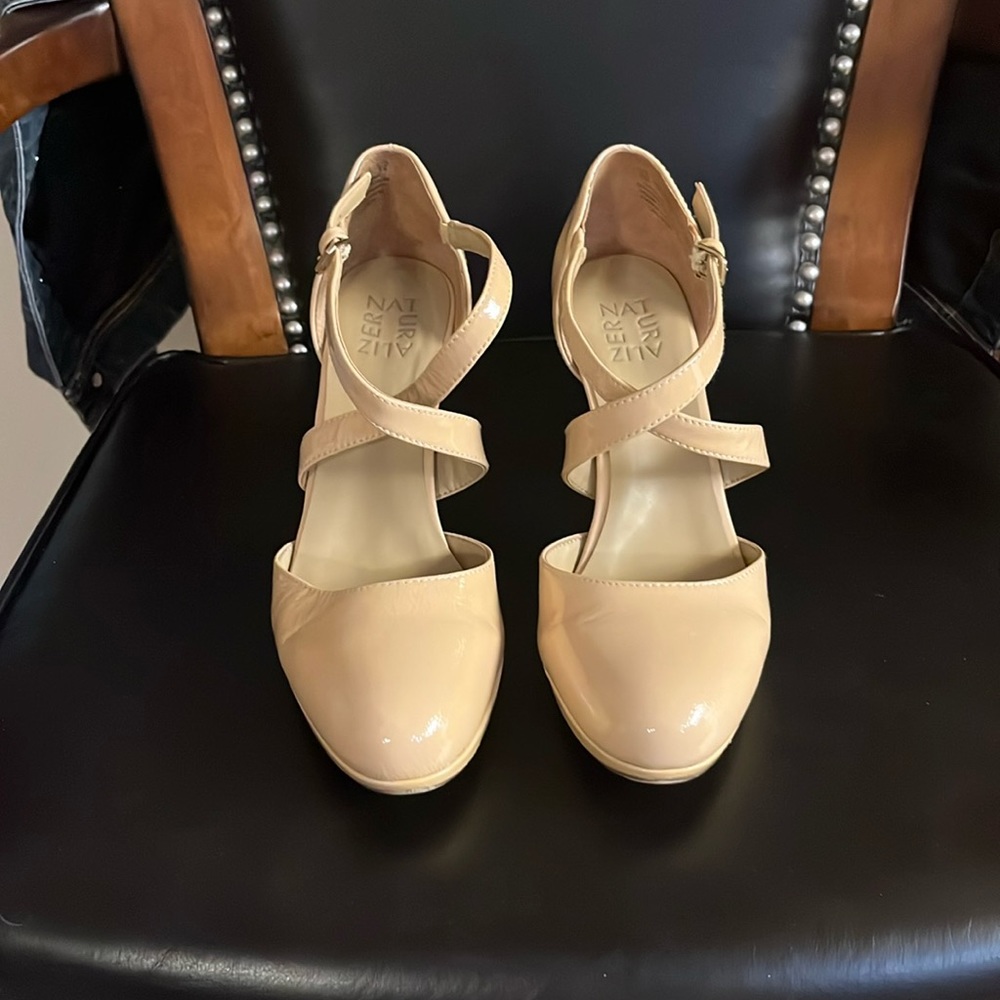 Patent Leather Cross strap pumps